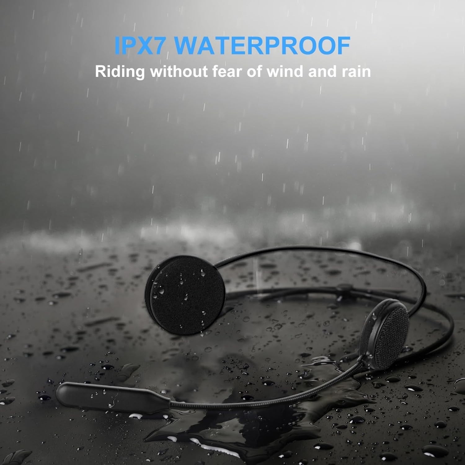 Motorcycle Helmet Bluetooth Headset - 50 Hours, Waterproof, Easy Install