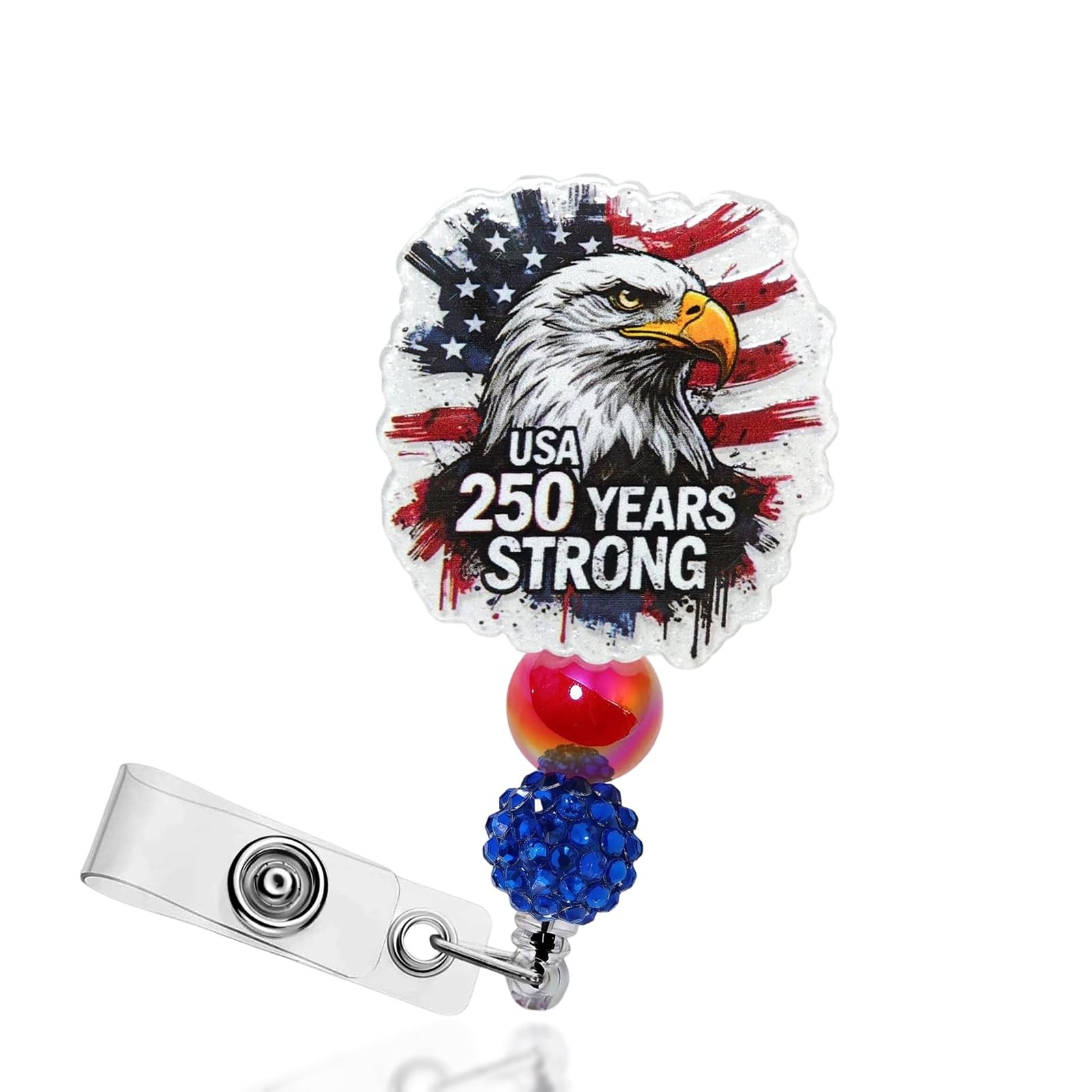 250th Anniversary Badge Reel Independence Day Badge Reels Retractable American F
