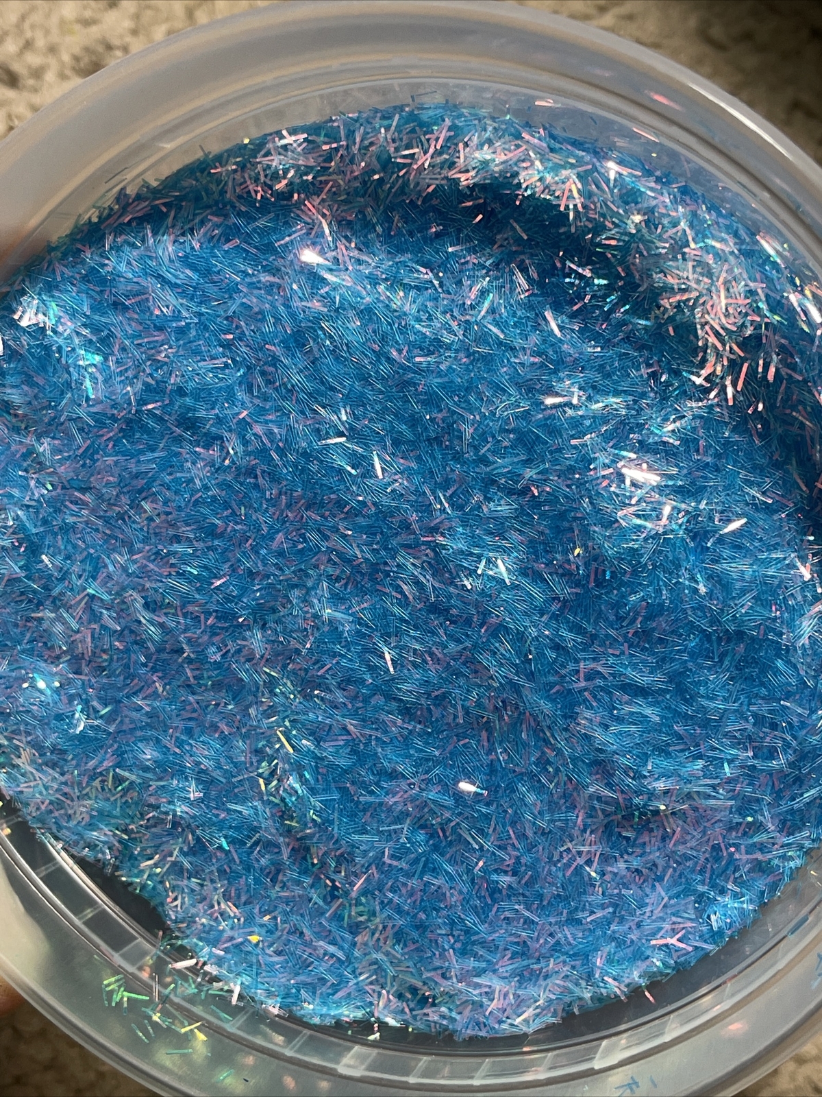 50g Bulk Blue With Pink Tone Tinsel Glitter Nail Tumbler Solvent Resistant