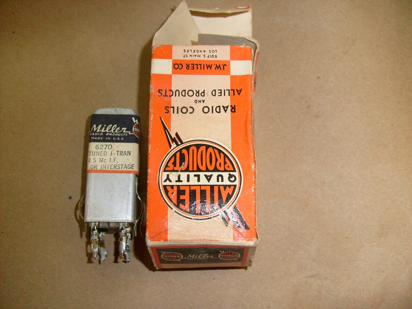 Miller 6270  4.5 Mc I.F.  Input Transformer Coil J- Tran Top Tuned - Radio part