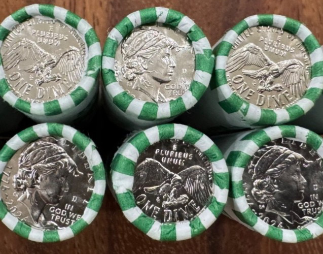 2026 Denver SemiQ Emerging Liberty Dime $5 Roll 50 Coins - In Hand