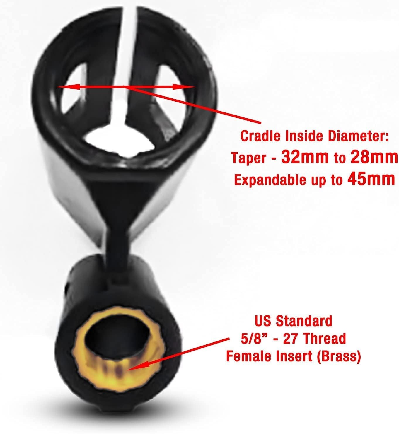 Performance Plus Indestructible Large Barrel/Wireless Microphone Holder (MH4W)