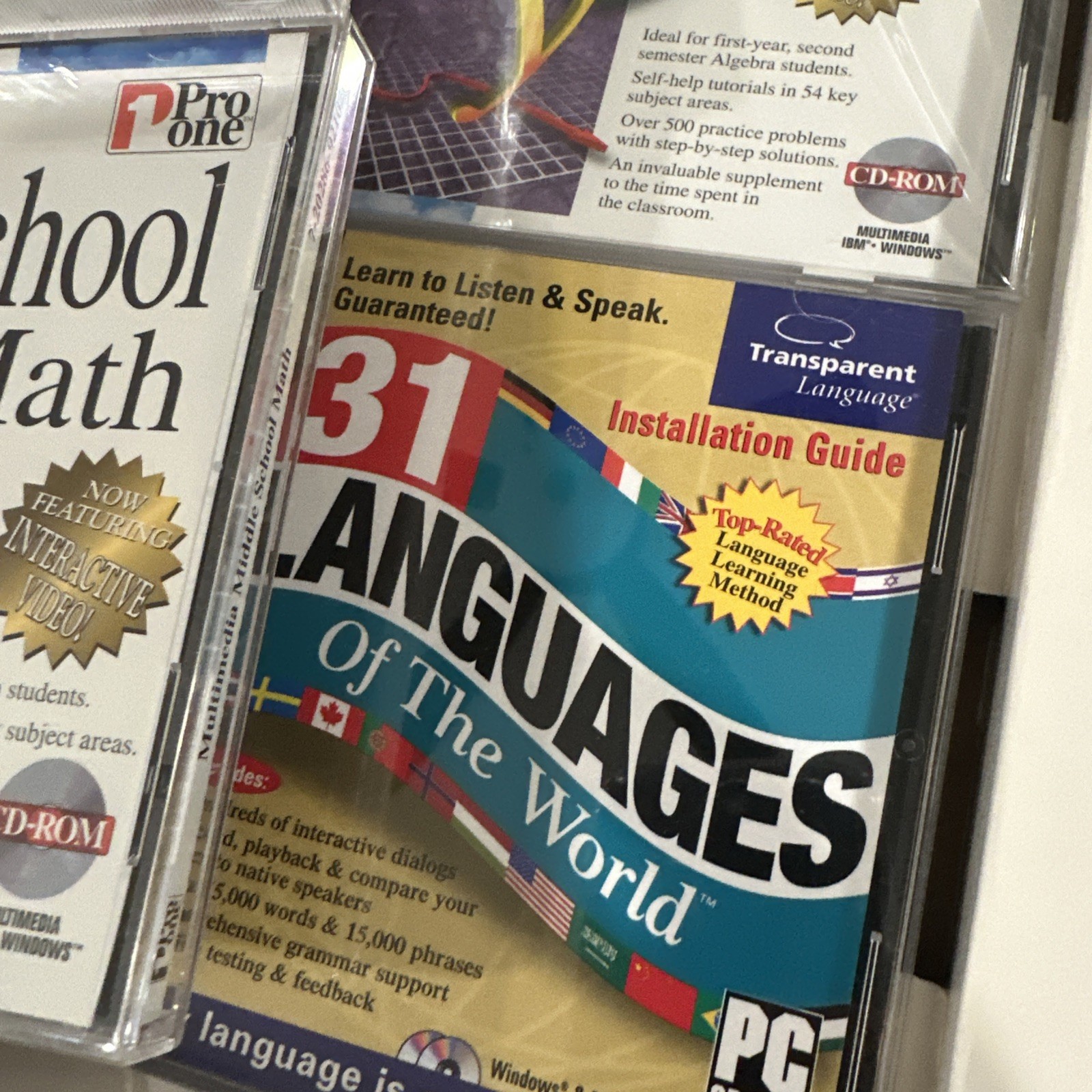 Pro One Pre-Algebra Algebra I II Geometry Trigometry CD-ROM 6 Disc Set