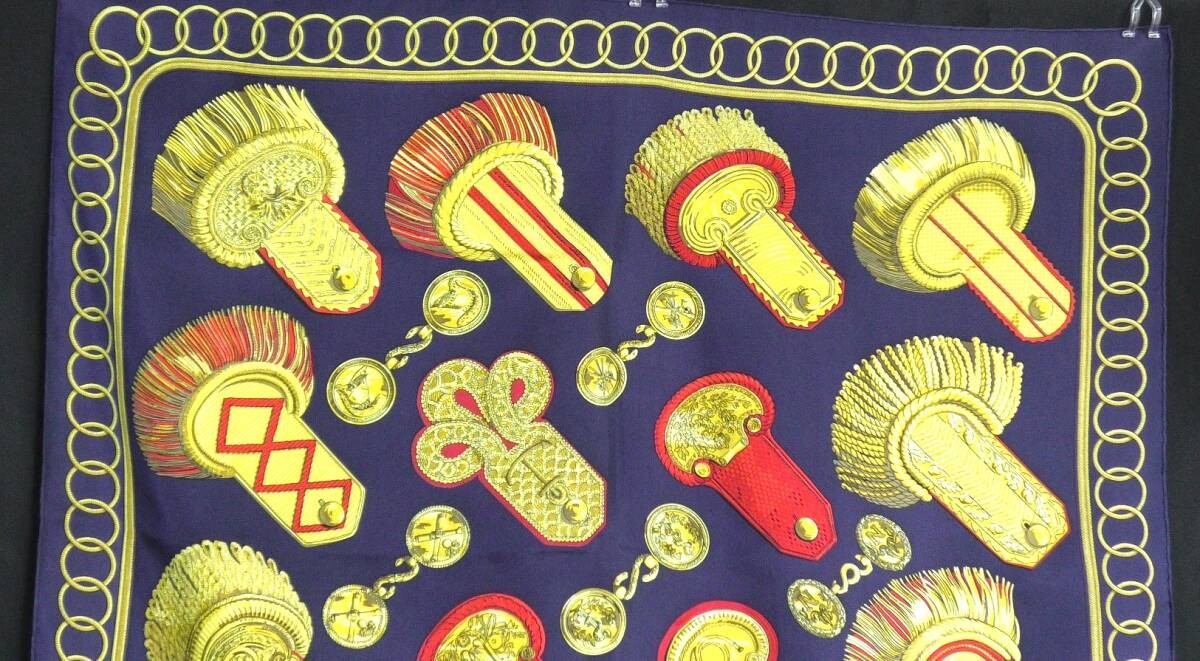 HERMES item Large Scarf Scarf 90 100 Silk D403