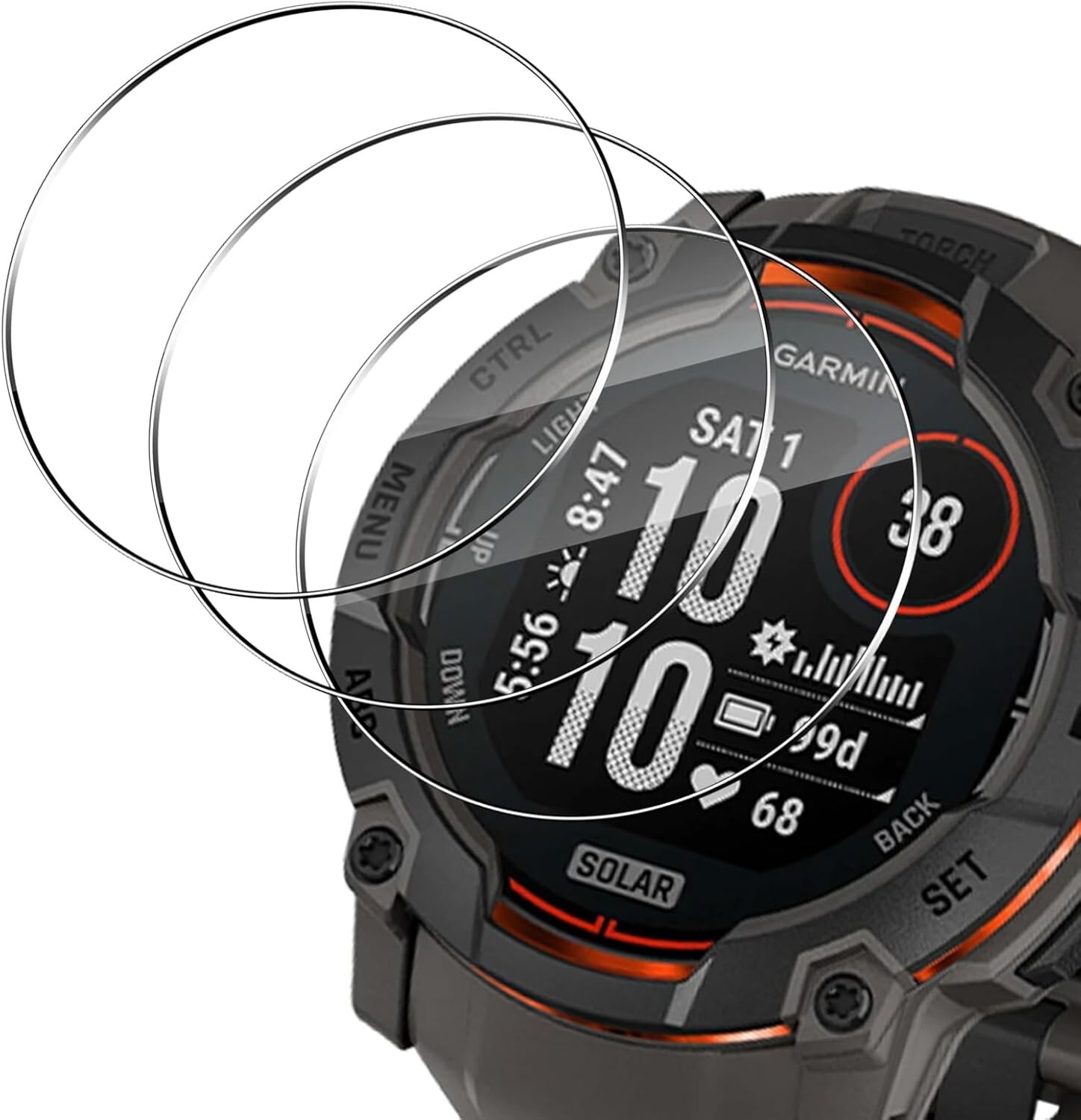 3X Tempered Glass For Garmin Instinct 3 50mm Armor Screen Protector Clear 9H