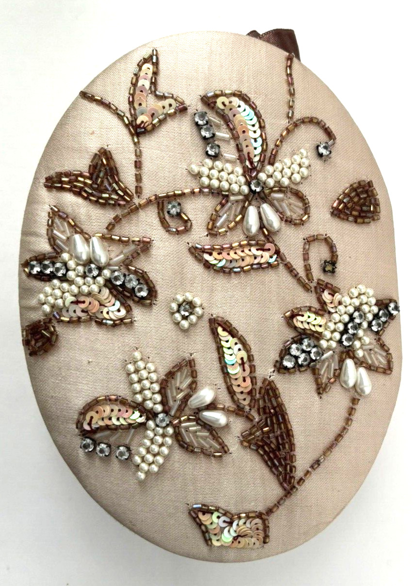 Satin Trinket Jewelry Vanity Dresser Jar