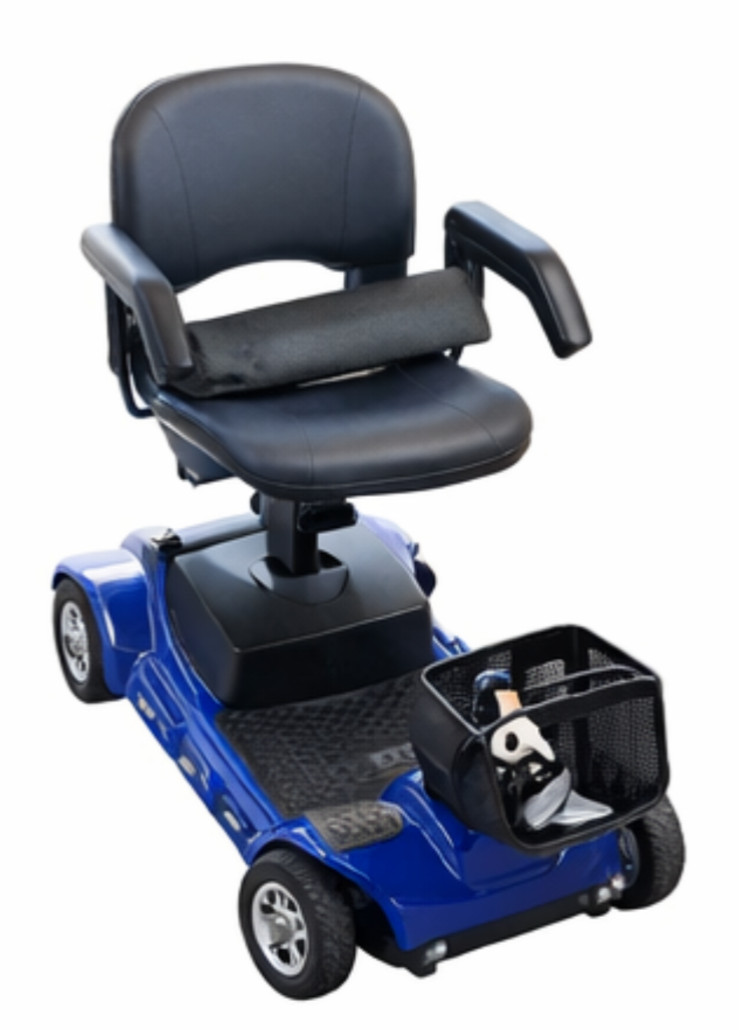 4-Wheel Electric Mobility Scooter w/ Seat, Basket & Armrests – Portable Handicap