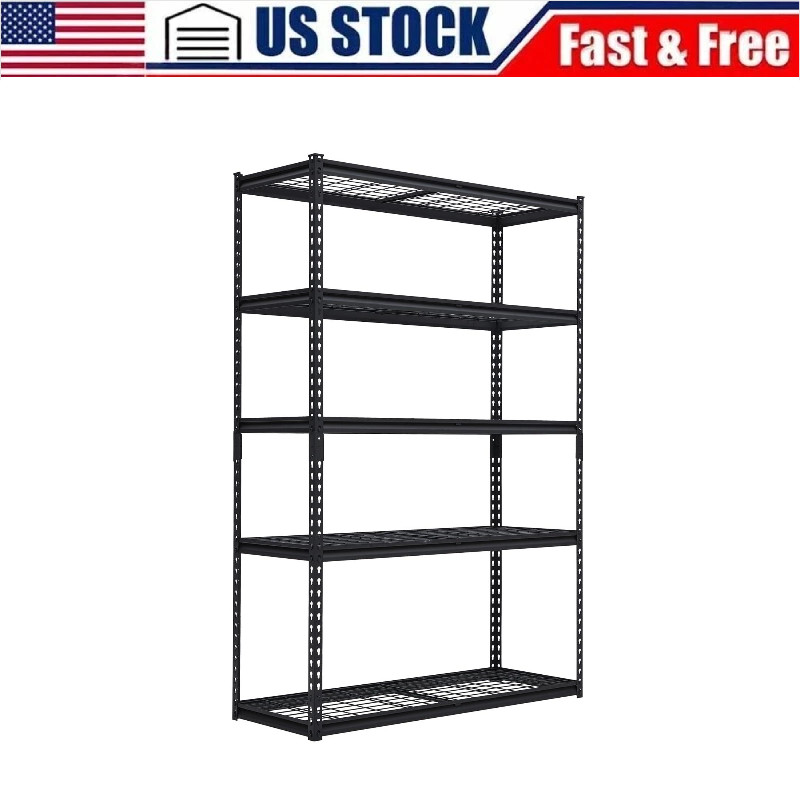 🔝Heavy Duty Metal Garage Shelving Rack 2500lbs 5-Tier Steel Shelf 48Lx18wx72H i