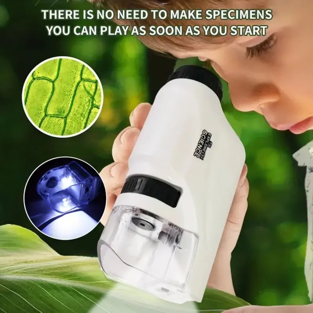 Microscope 60-120X Handheld Lab Microscope with LED Light Kids Science