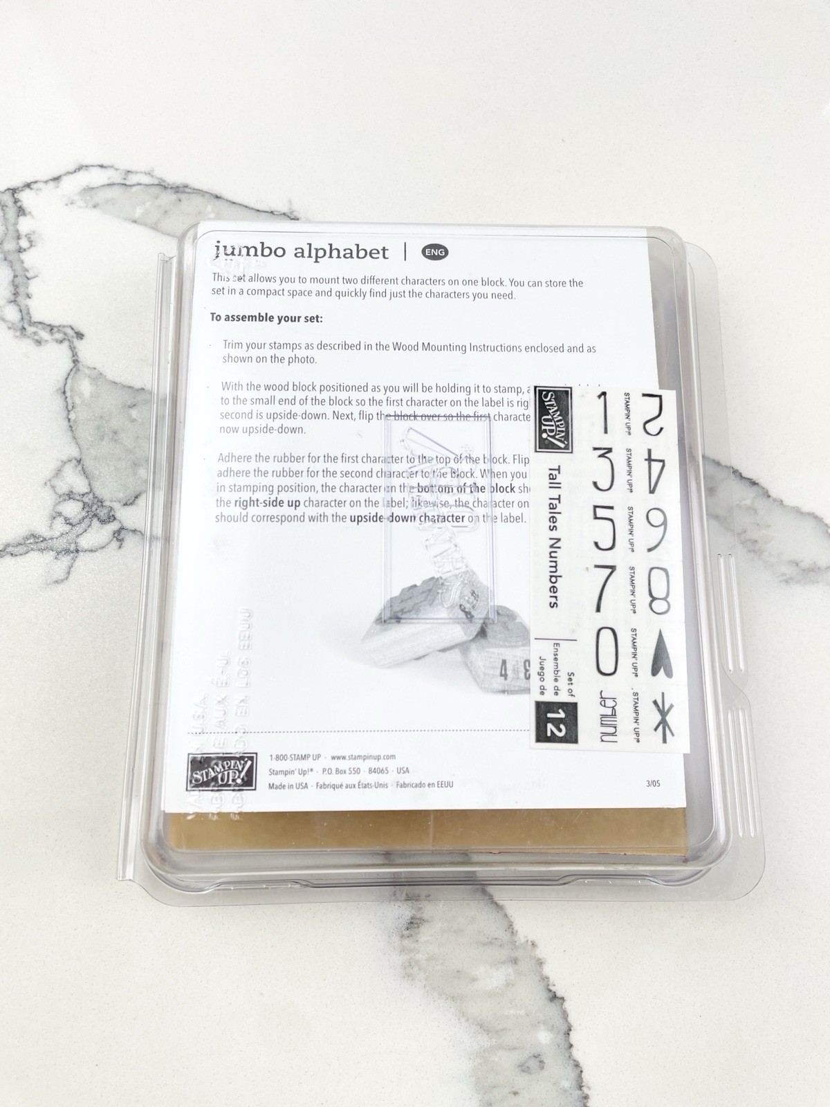 Stampin Up Tall Tale Numbers Wood Rubber Stamp Set New