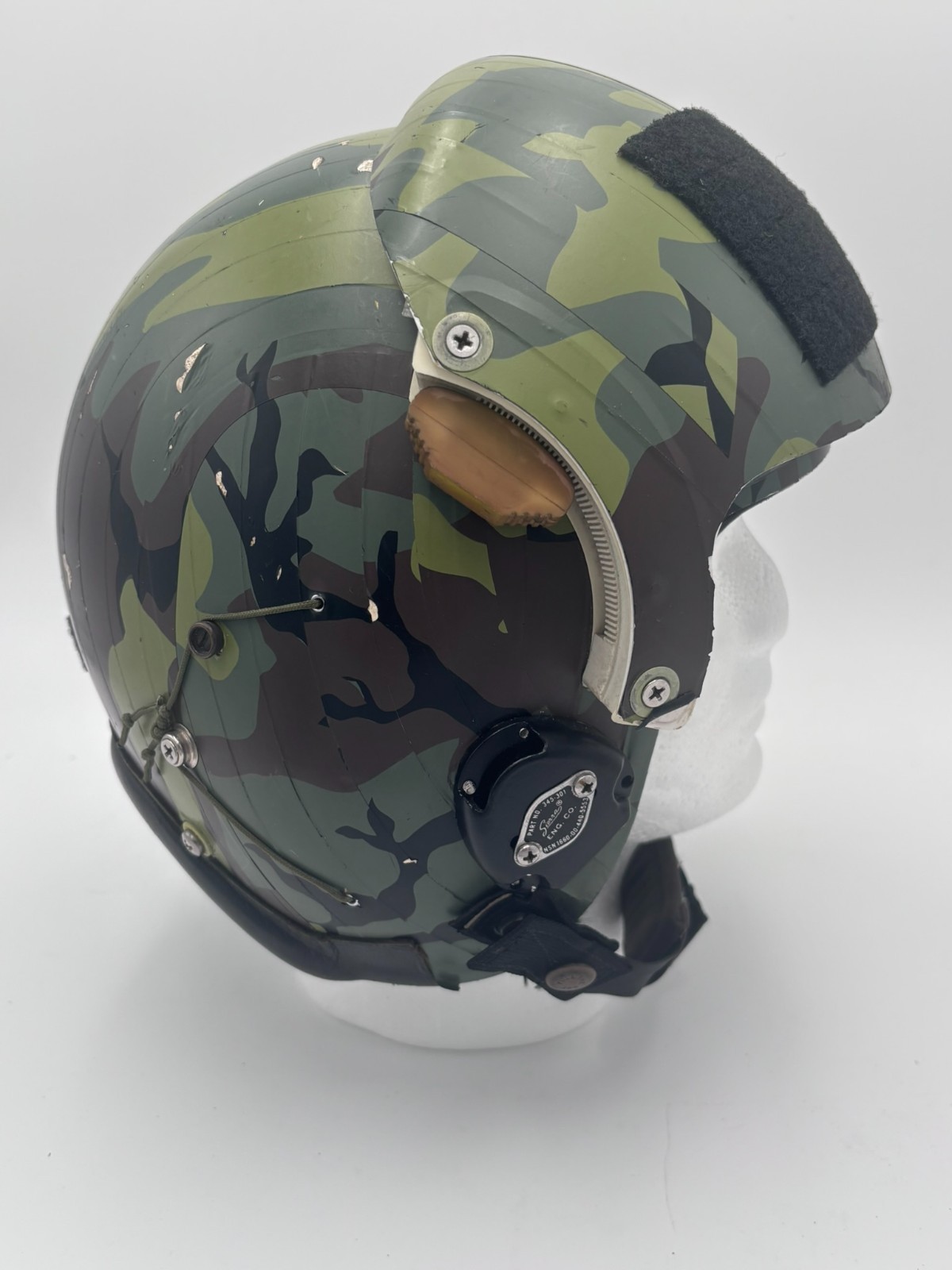 USAF HGU-26/P Dual Visor Flight Helmet Woodland Camo Taped - Size Large