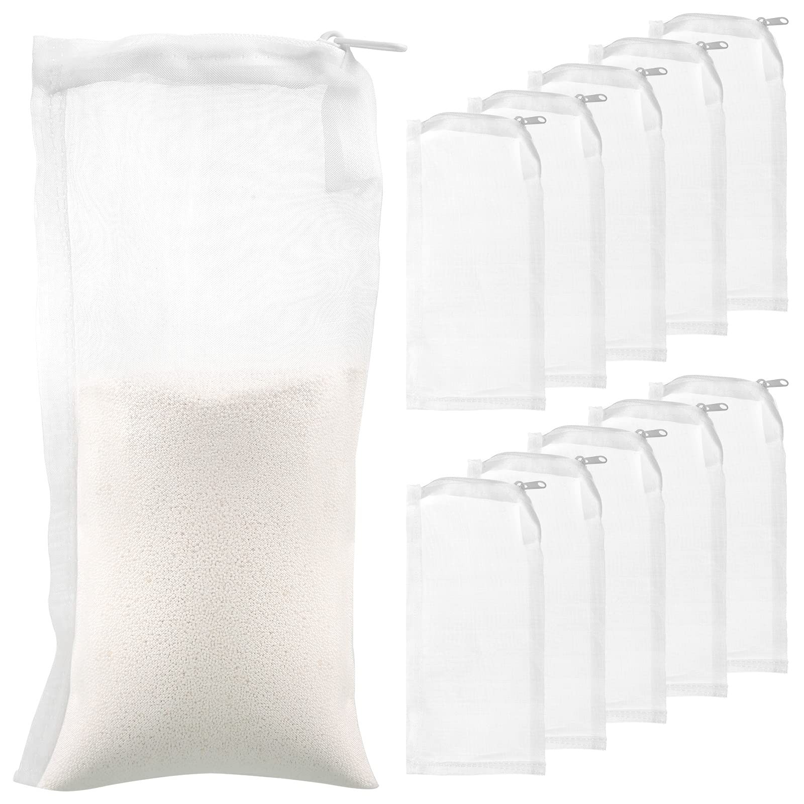 10 Pieces Small Aquarium Filter Bags With Zipper 3 X 8 Inch 150 Fmicrometre Fine
