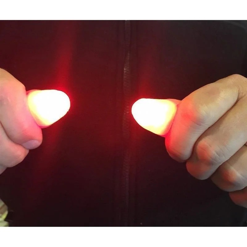 2Pcs LED Light Up Thumb Fingers Magic Trick Party Novelty Funny Toy Props Gift