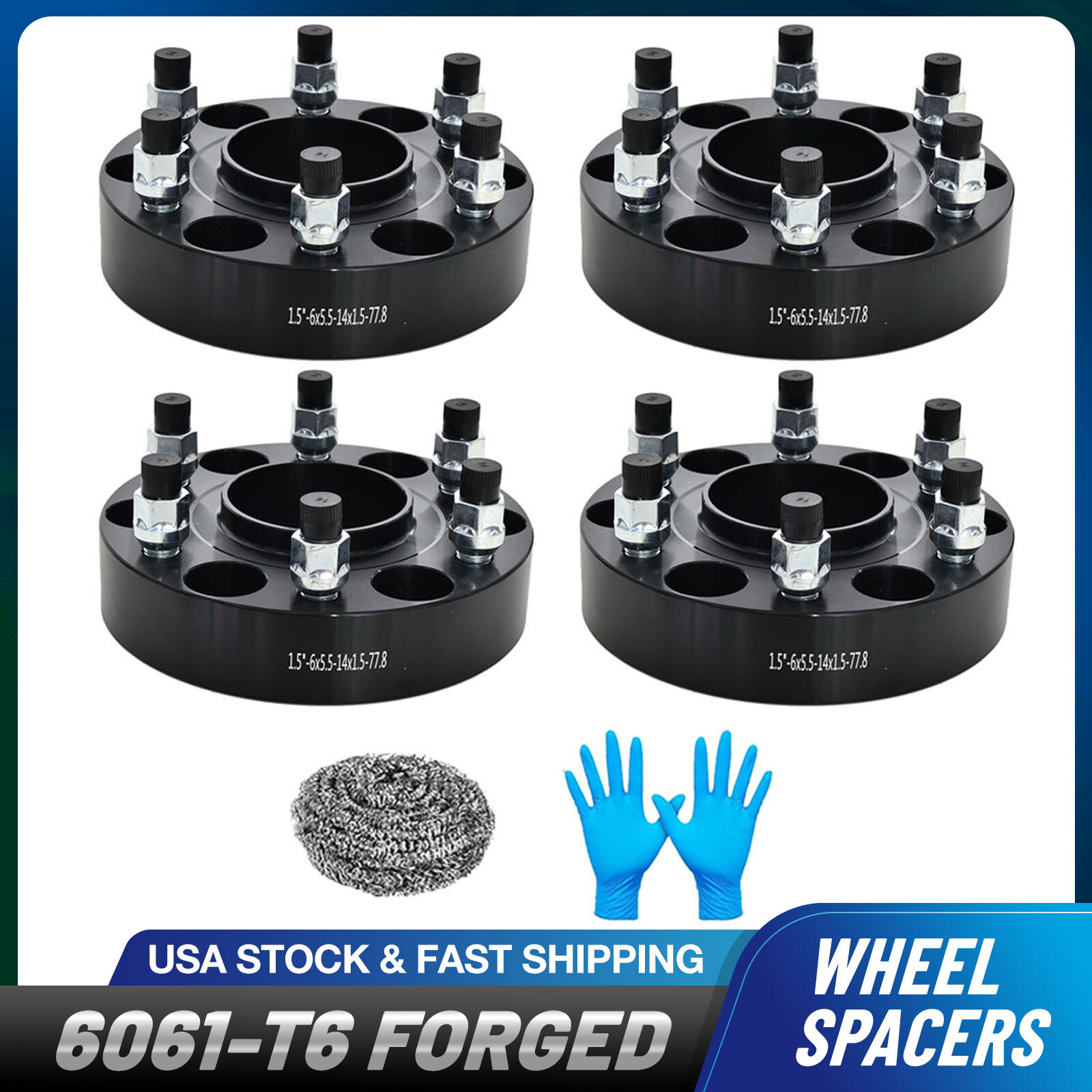 4PCS 1.5 inch 6x139.7 HubCentric Wheel Spacers For Dodge RAM 1500 2019+ 77.8MM