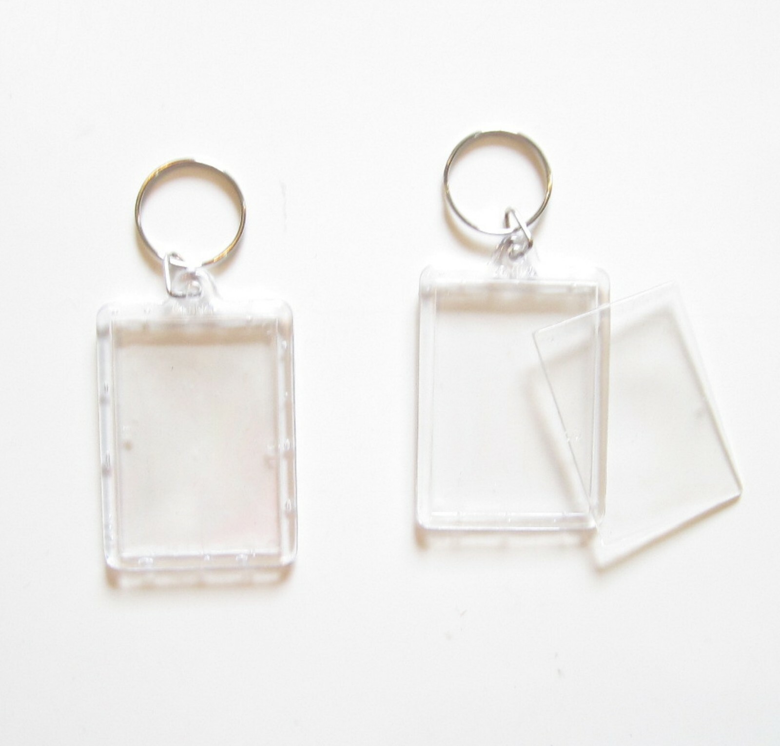 3 PHOTO FRAME KEYCHAINS KEY CHAIN CLEAR TRANSPARENT PICTURE FRAME
