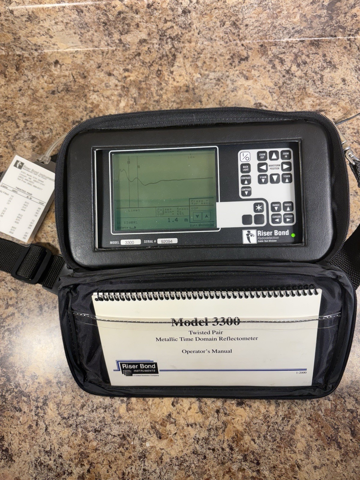 Riser Bond Model 3300 Metallic TDR Cable Fault Locator TDR-3300.