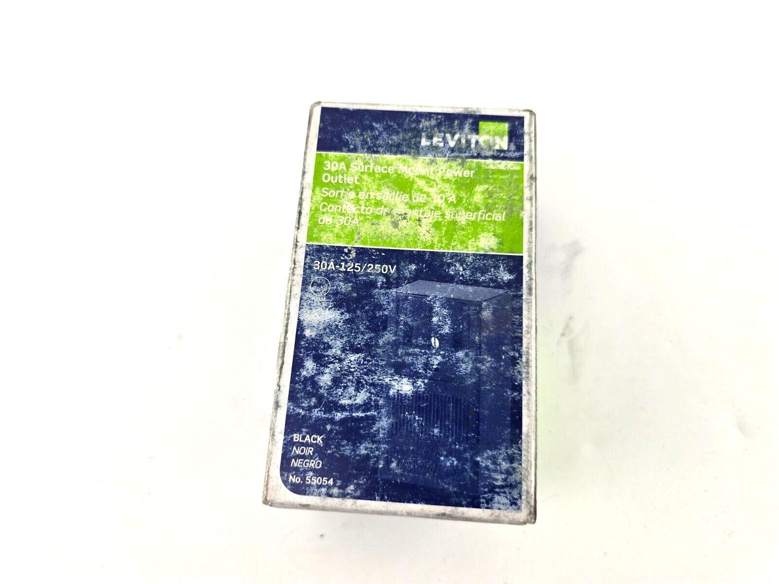 Leviton 30A Surface Mount Black 14-30R 3-Pole 4-Wire Dryer Power Outlet 55054