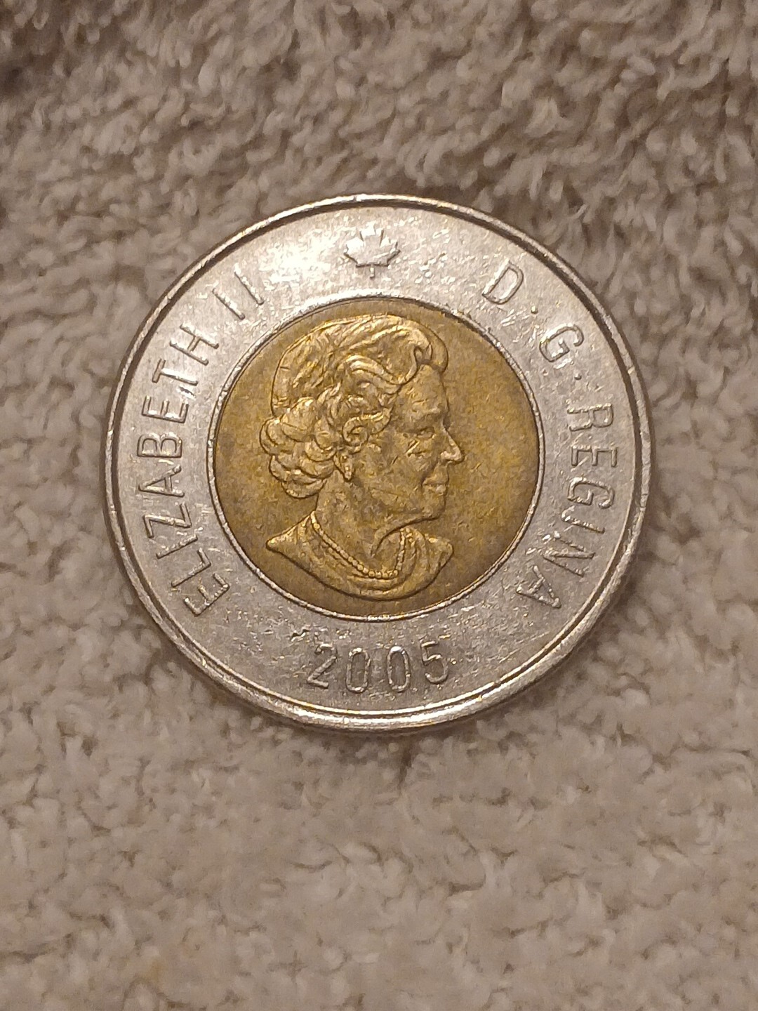 2005 Canadian 2 Dollar Coin Queen Elizabeth II & Polar Bear Free Shipping