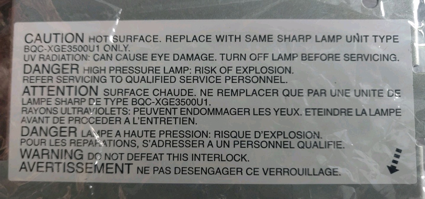 Sharp BQC-XGE3500U1 Replacement Lamp Bulb Unit for LCD Projector XG-E3500U