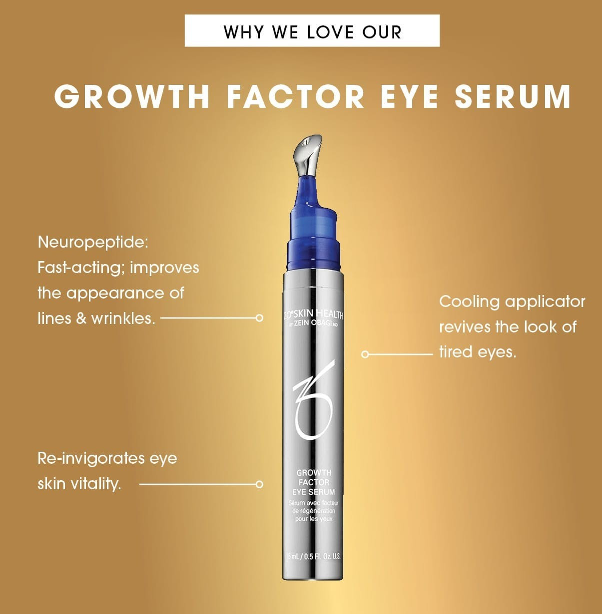 ZO Skin Health Growth Factor Eye Serum - 0.5 oz 15 mL - EXP. 11/2027