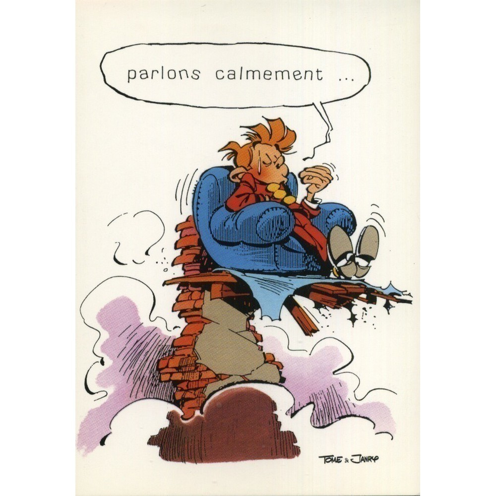 Postcard Tome and Janry Spirou, Let's talk calmly... (10x15cm)