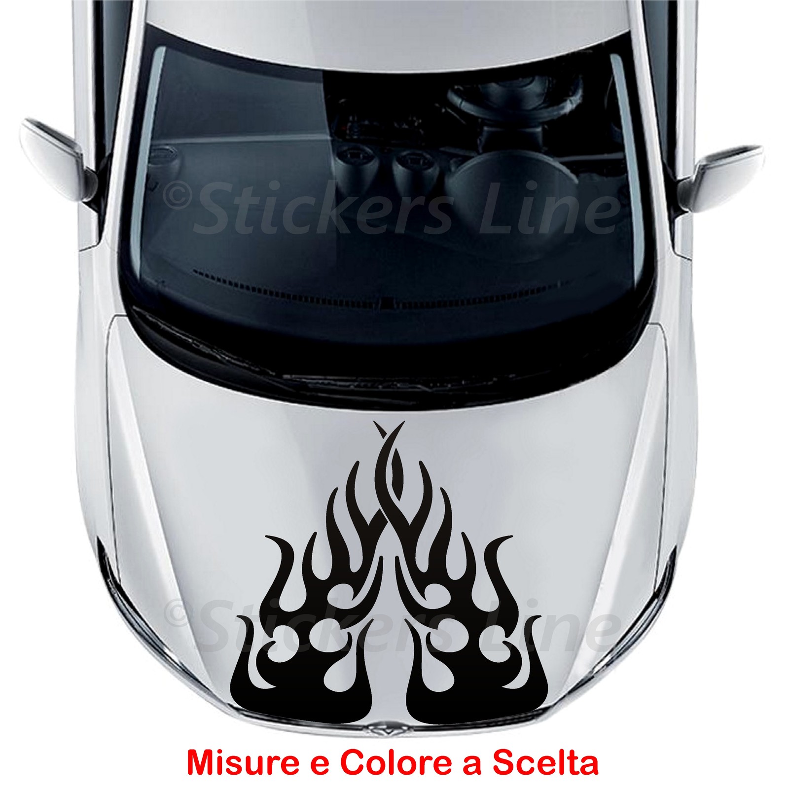 Adhesive Flames Car Hood Tuning Stickers Decals