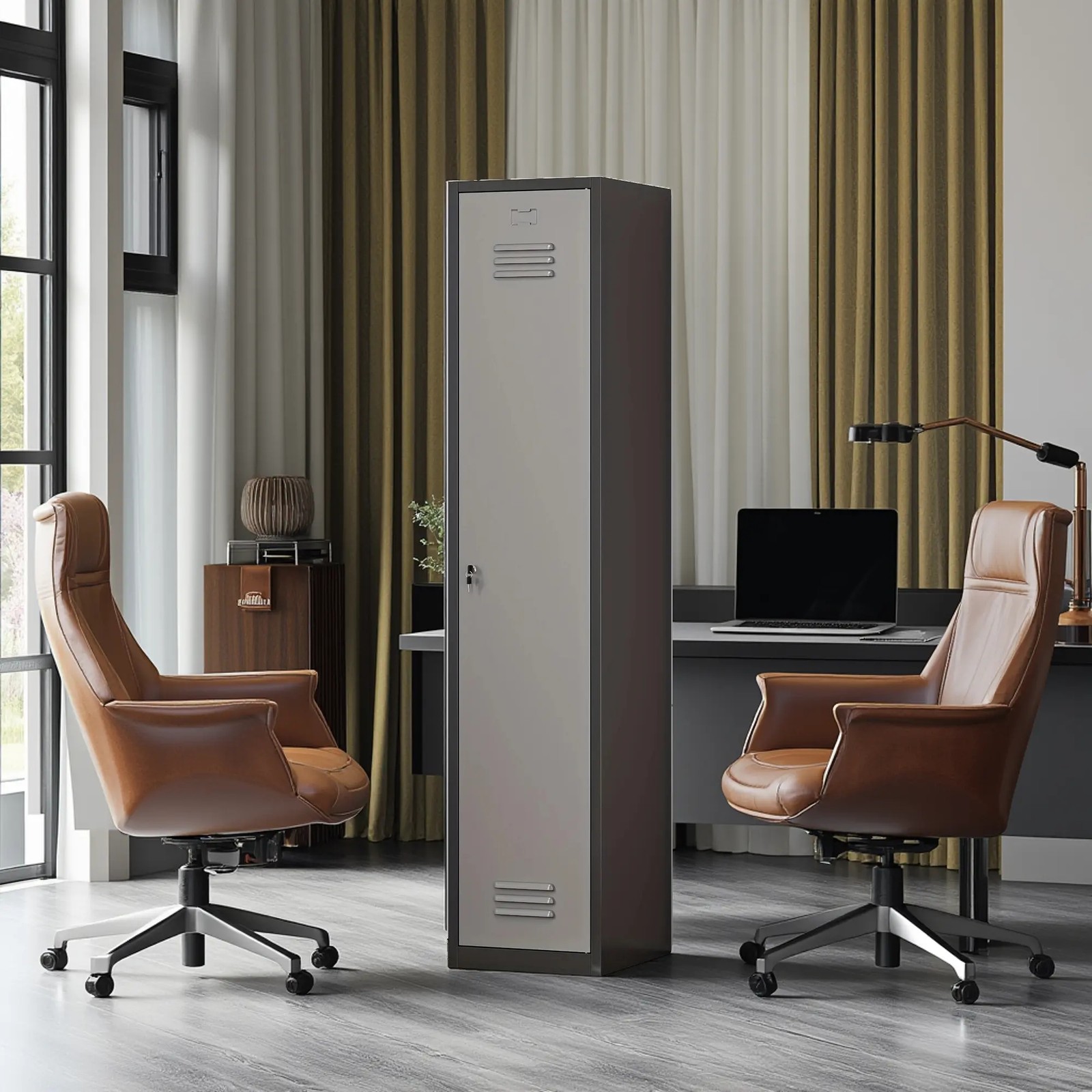 Metal Locker Storage Cabinet Armoires Wardrobe Office Steel Clothes Cabinet Gym