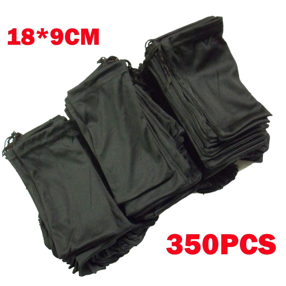 350Pc 18cm*9cm Black Micro Fiber Sunglasses Carrying Pouch Soft Case Glasses Bag