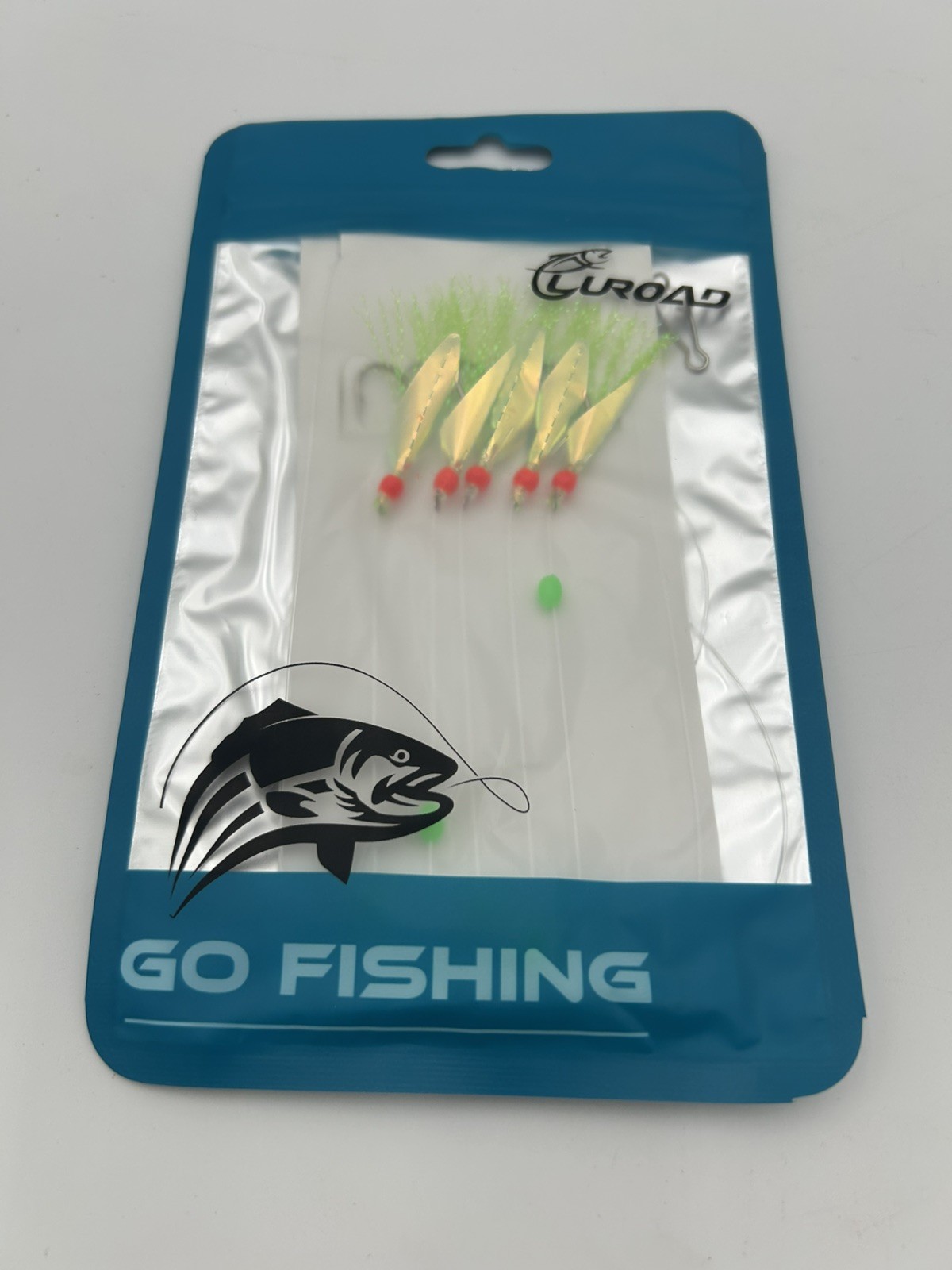 10pcs Mackerel Feathers Rigs, Luroad Pre Hook Size 12, Fluro Flasher -