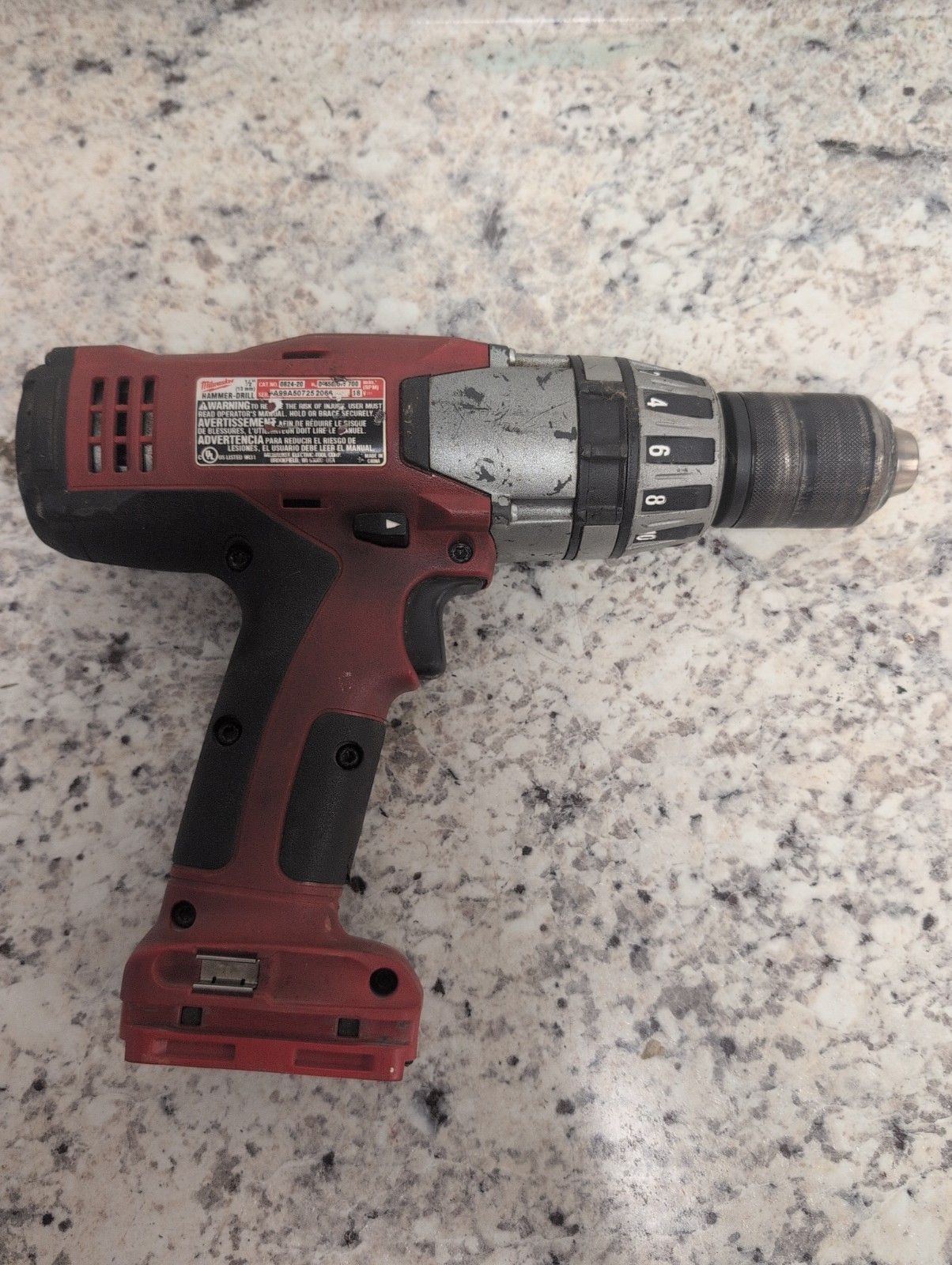 Milwaukee 0824-20 18V DC Li-Ion 1/2" Cordless Hammer Drill
