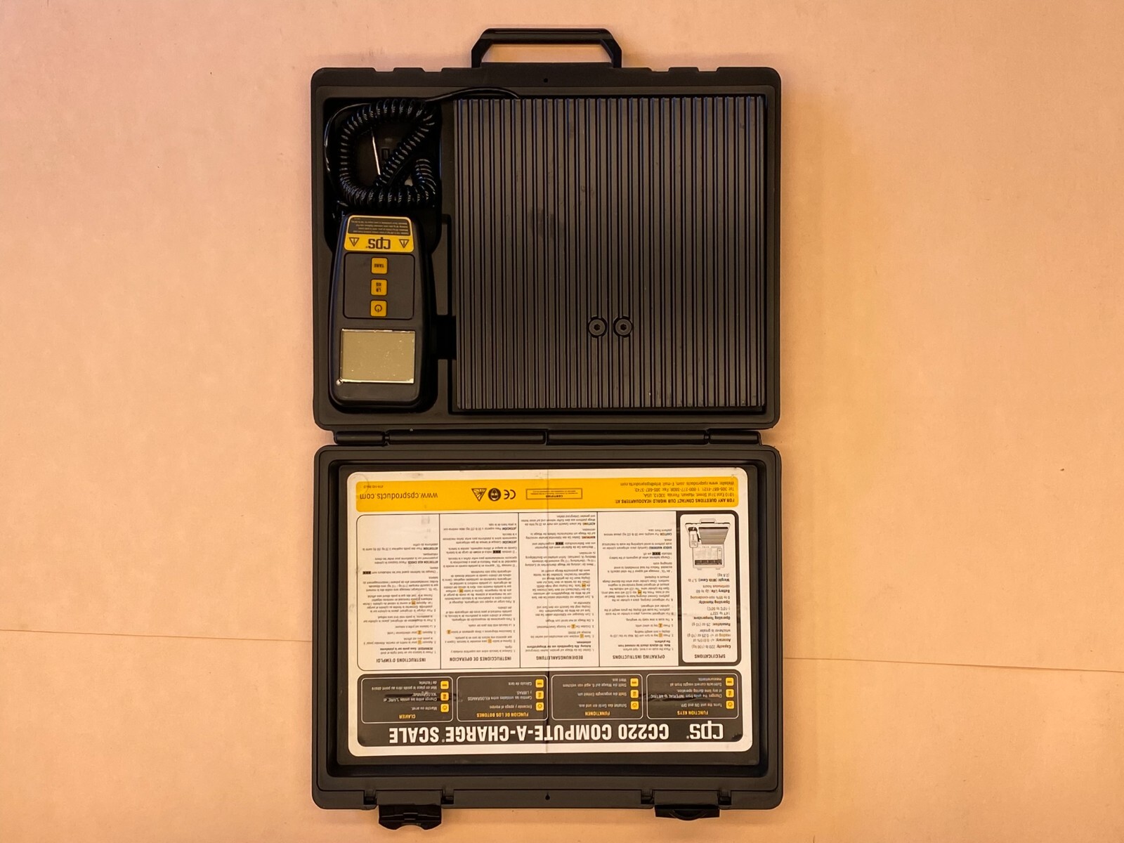 CPS CC220 COMPUTE-A-CHARGE Electronic Scale, 220lbs AC REFRIGERANT SCALE W/ Case