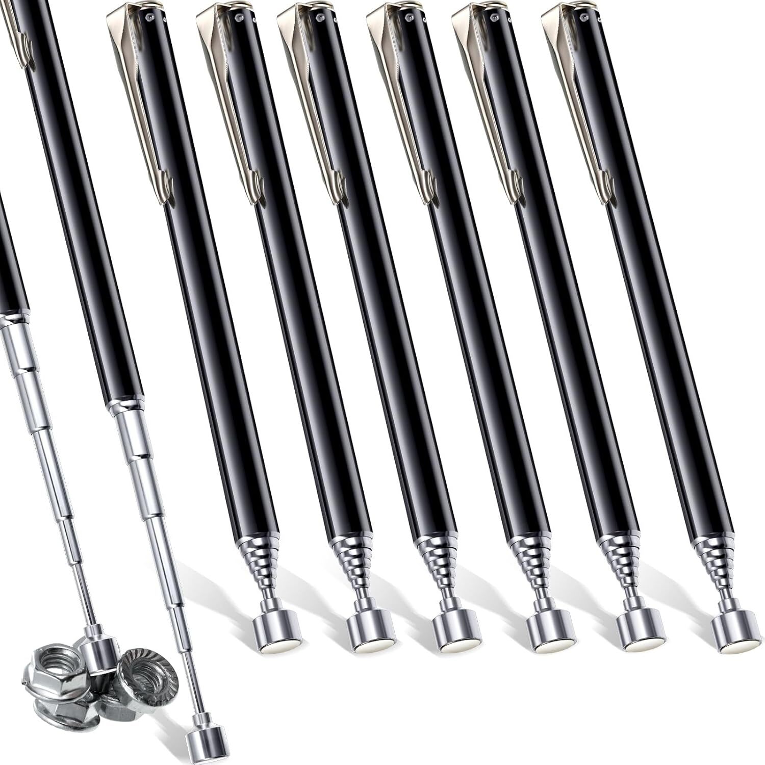 8 PCS Magnetic Grabbers Magnetic Pick-Up Tool with Pocket Clip Telescopic