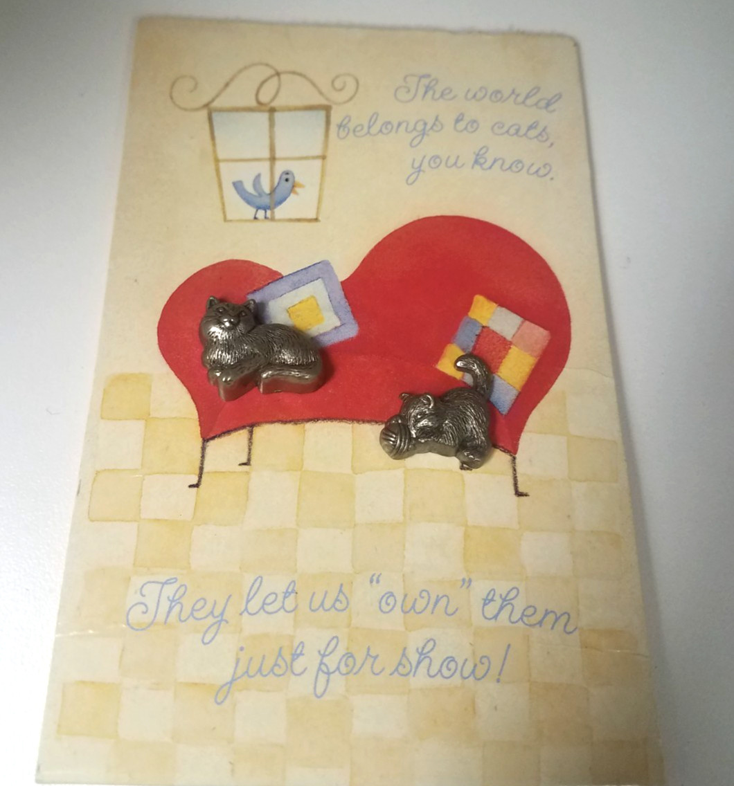 Hallmark Pewter Kitten Tack Pins Card