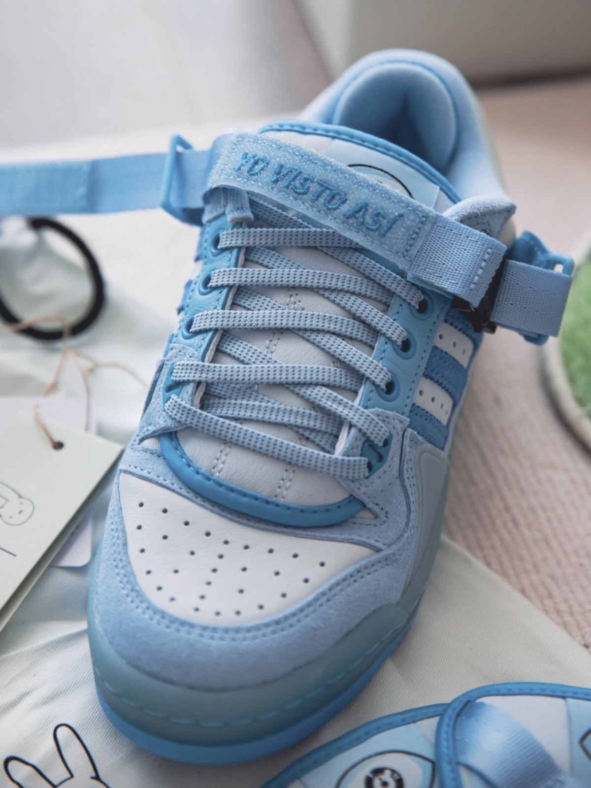 Bad Bunny × adida s Forum Buckle Low Blue Tint GY9693
