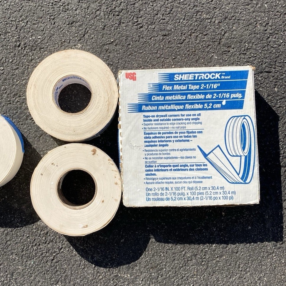 4 rolls sheet rock tape , one roll with wire .
