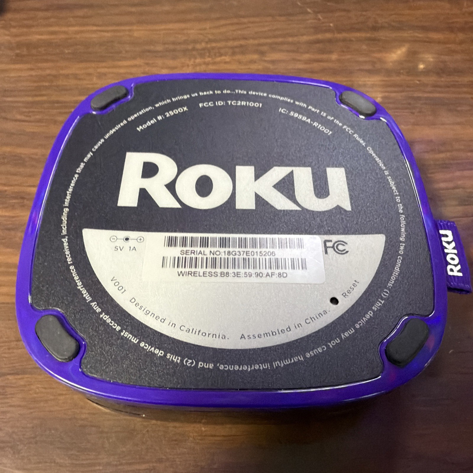 Roku 2500X, HD & Power Adapter & Remote Control