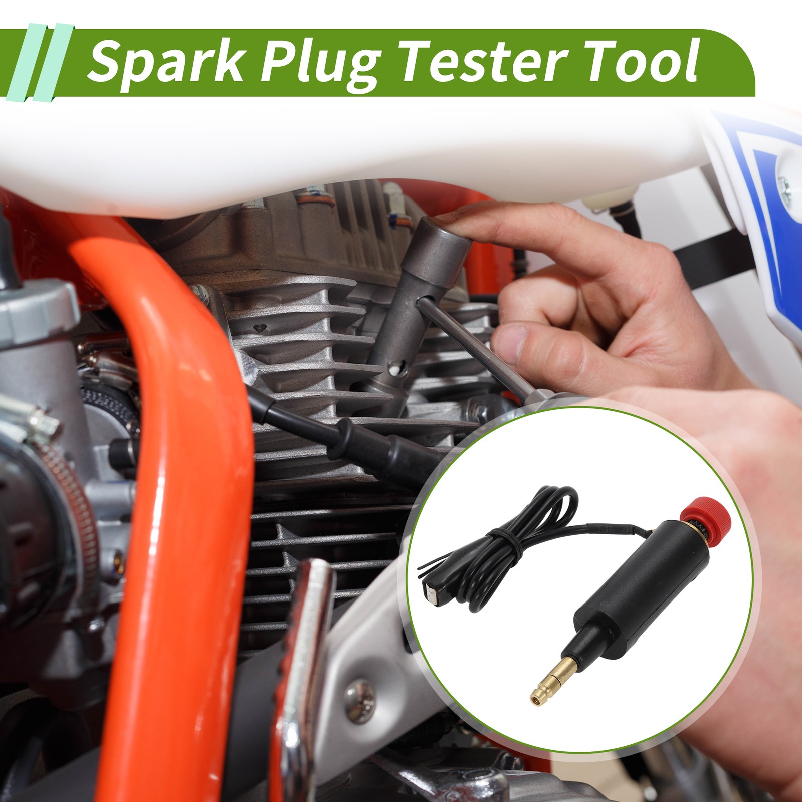 1 Pc Spark Plug Tester Ignition Plastic & Metal Black Spark Plug Tester