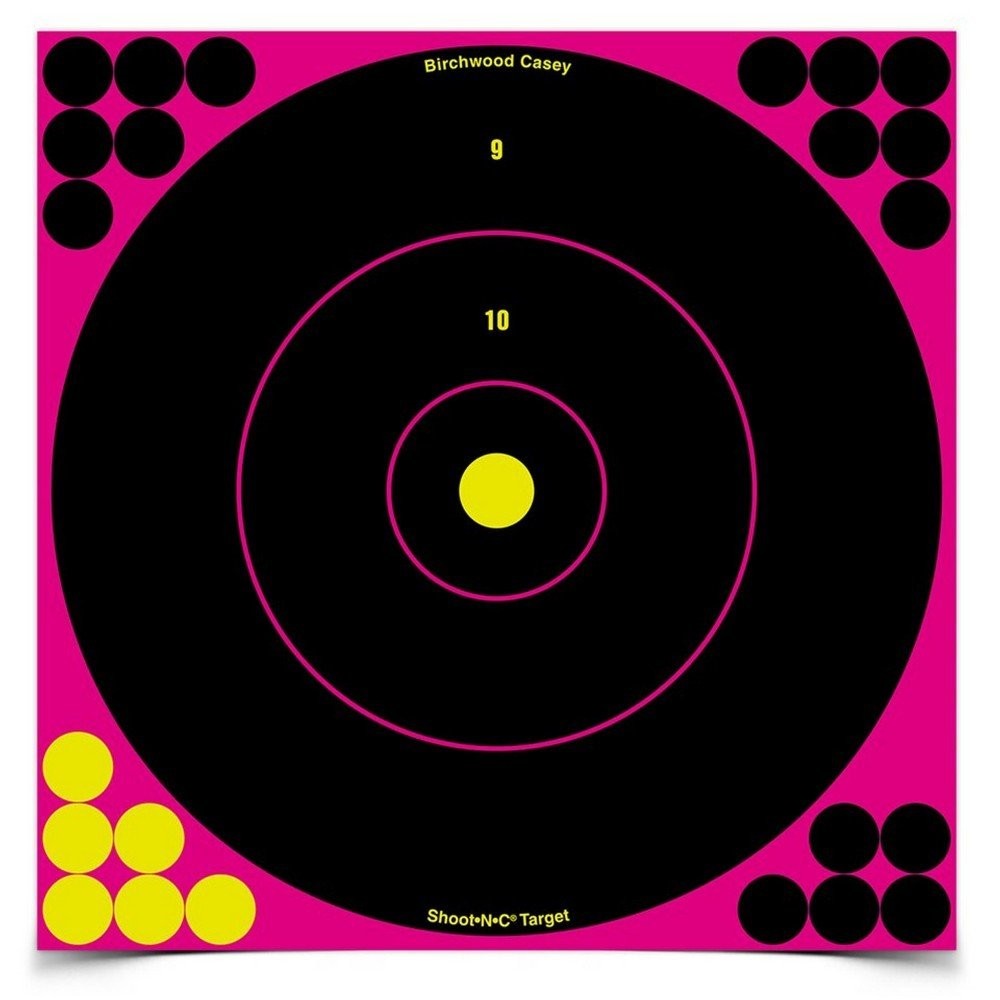 Birchwood Shoot-N-C 12" Target Pink Bulls-Eye With 120 Pasters - 34027