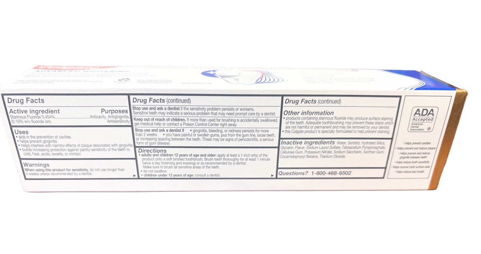 Colgate Total Active Prevention Advanced Whitening Toothpaste 6.4oz