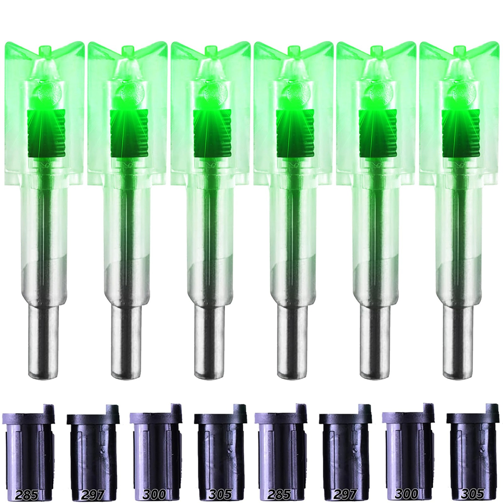 KEAUP 6/3 Pack Lighted Nocks for Crossbow Bolts with .285”/.297”/.300”/