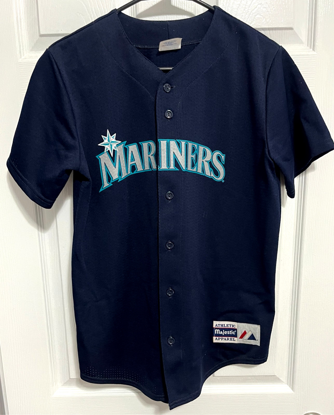 ICHIRO SUZUKI 51 Seattle Mariners YOUTH Button Navy Baseball Jersey XL Majestic