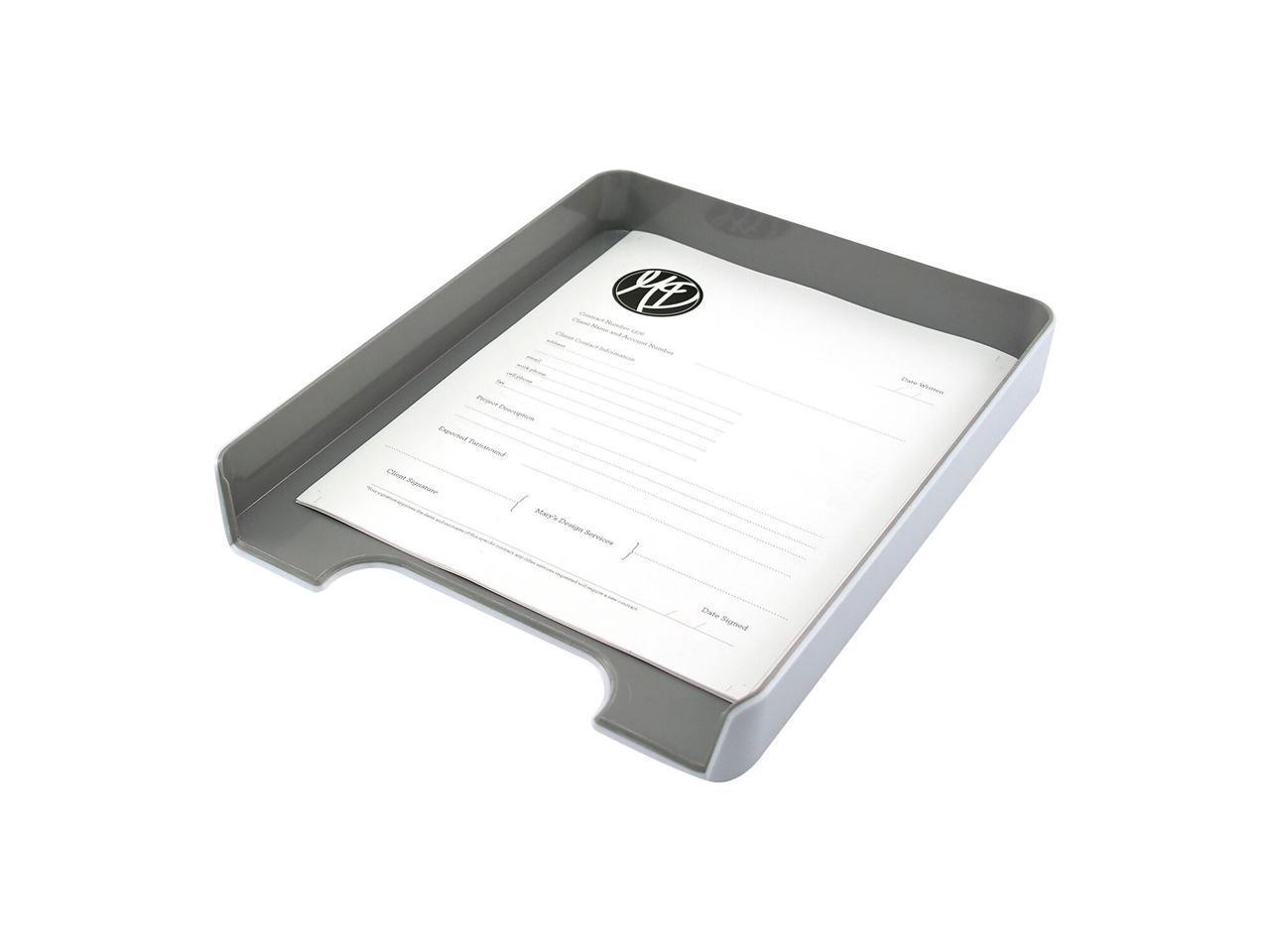 Fusion Letter Tray, 1 3/4"H x 10"W x 12 3/4"D, White/Gray