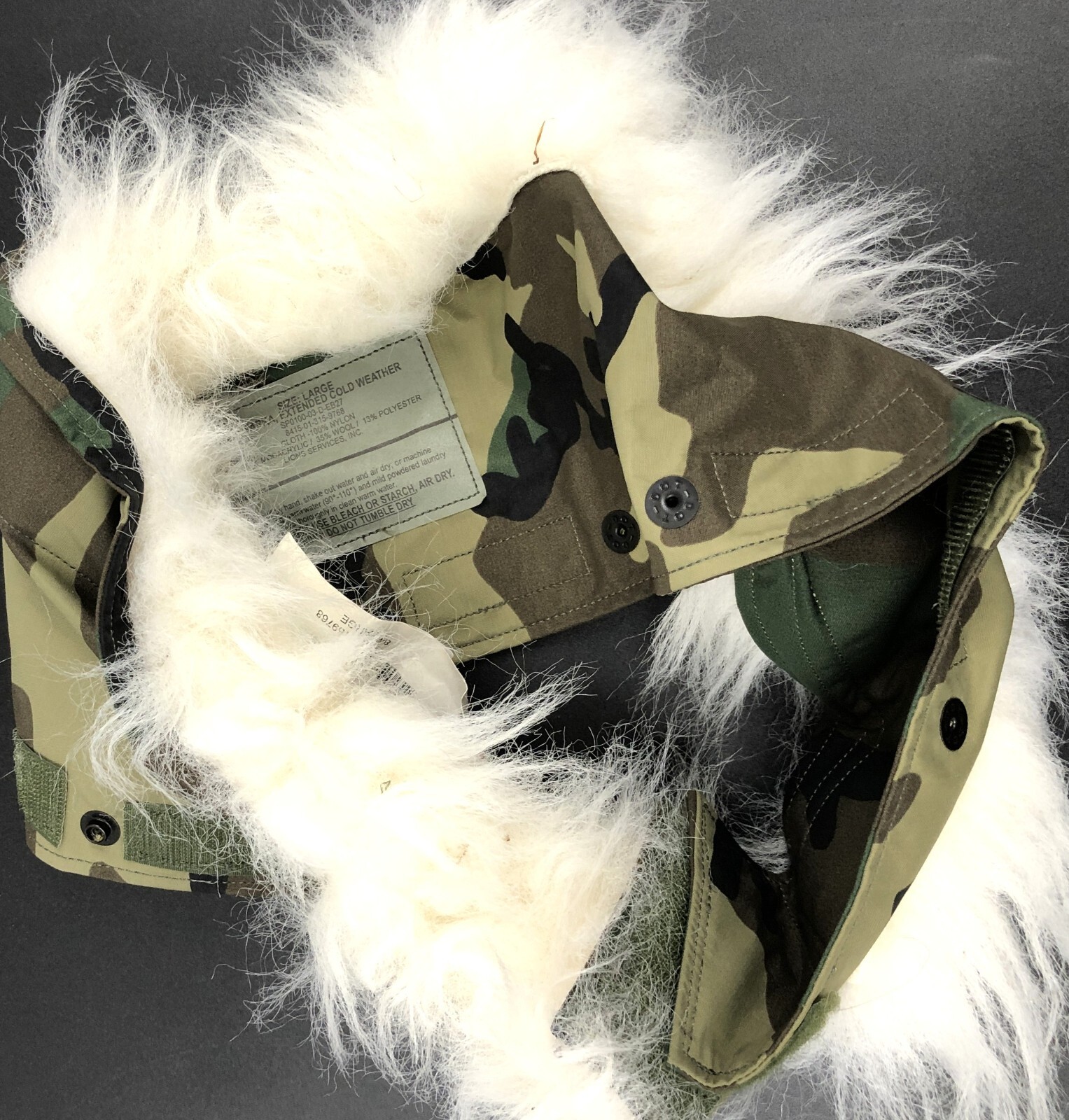 Used Serviceable Woodland Extended Cold Weather Parka Ruff - Large