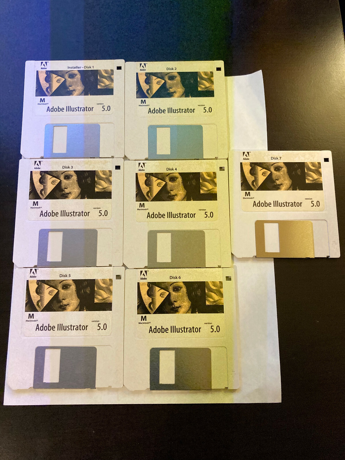 Adobe Illustrator 5.0 For Macintosh Floppy Disks - w/ Key