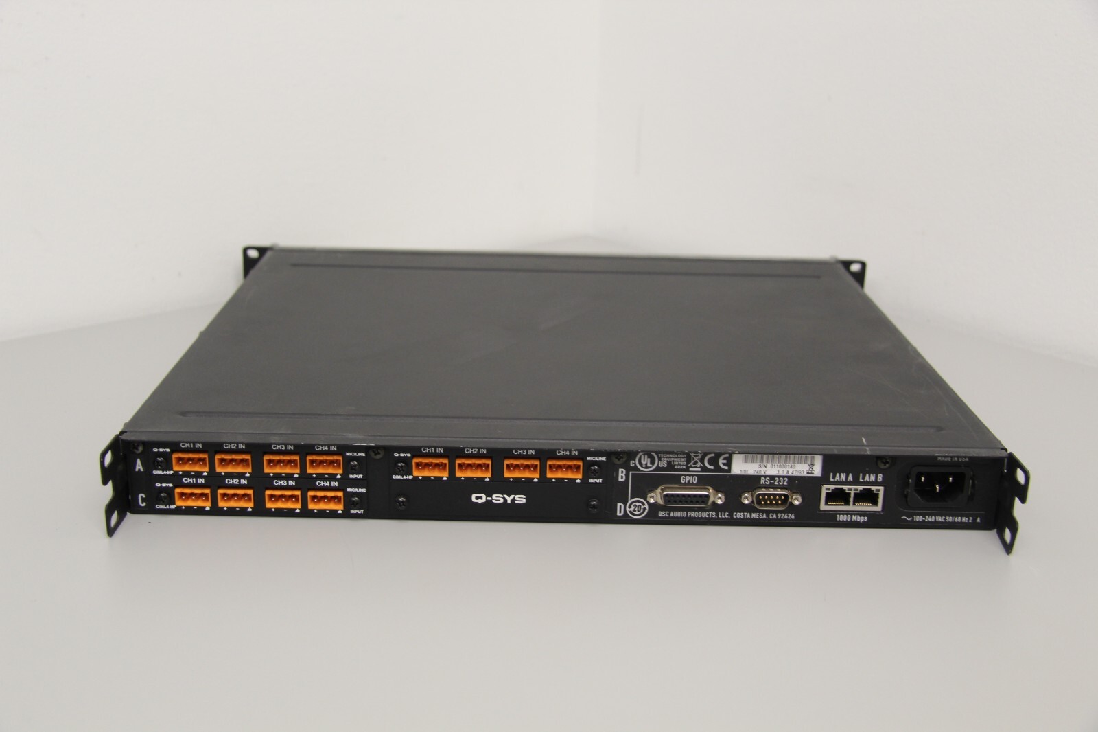 QSC Q-SYS I/O Frame Type 2 Network Interface With 3 CIML4-HP Cards