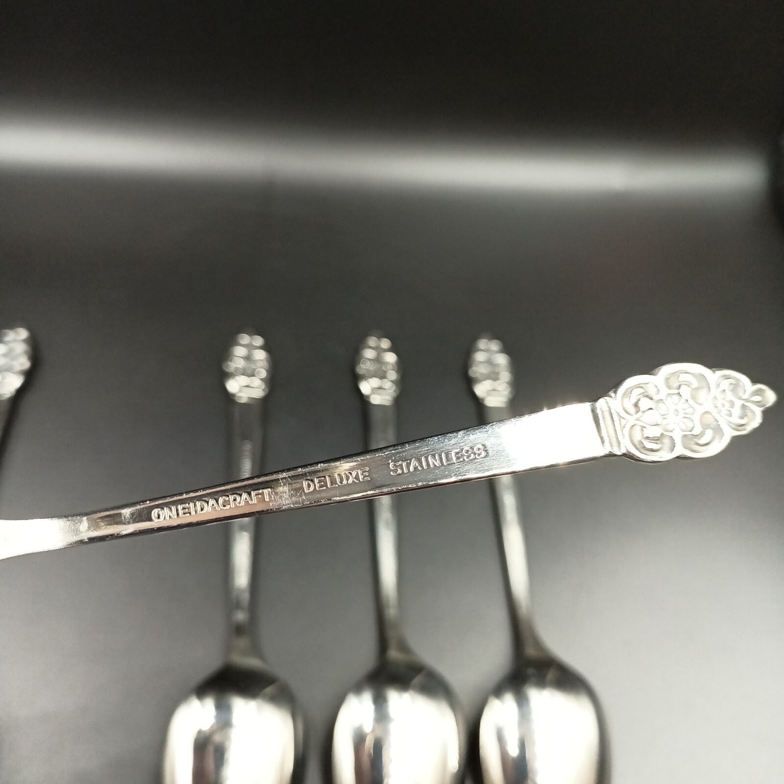 5PC ONEIDACRAFT DELUXE NORDIC CROWN TEASPOON STAINLESS FLATWARE ONEIDA