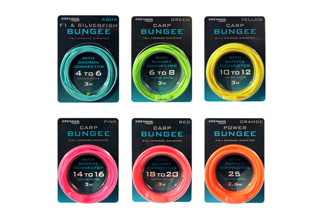 Drennan Tackle Fishing Hollow Core Pole Bungee Elastic + Connector All Sizes