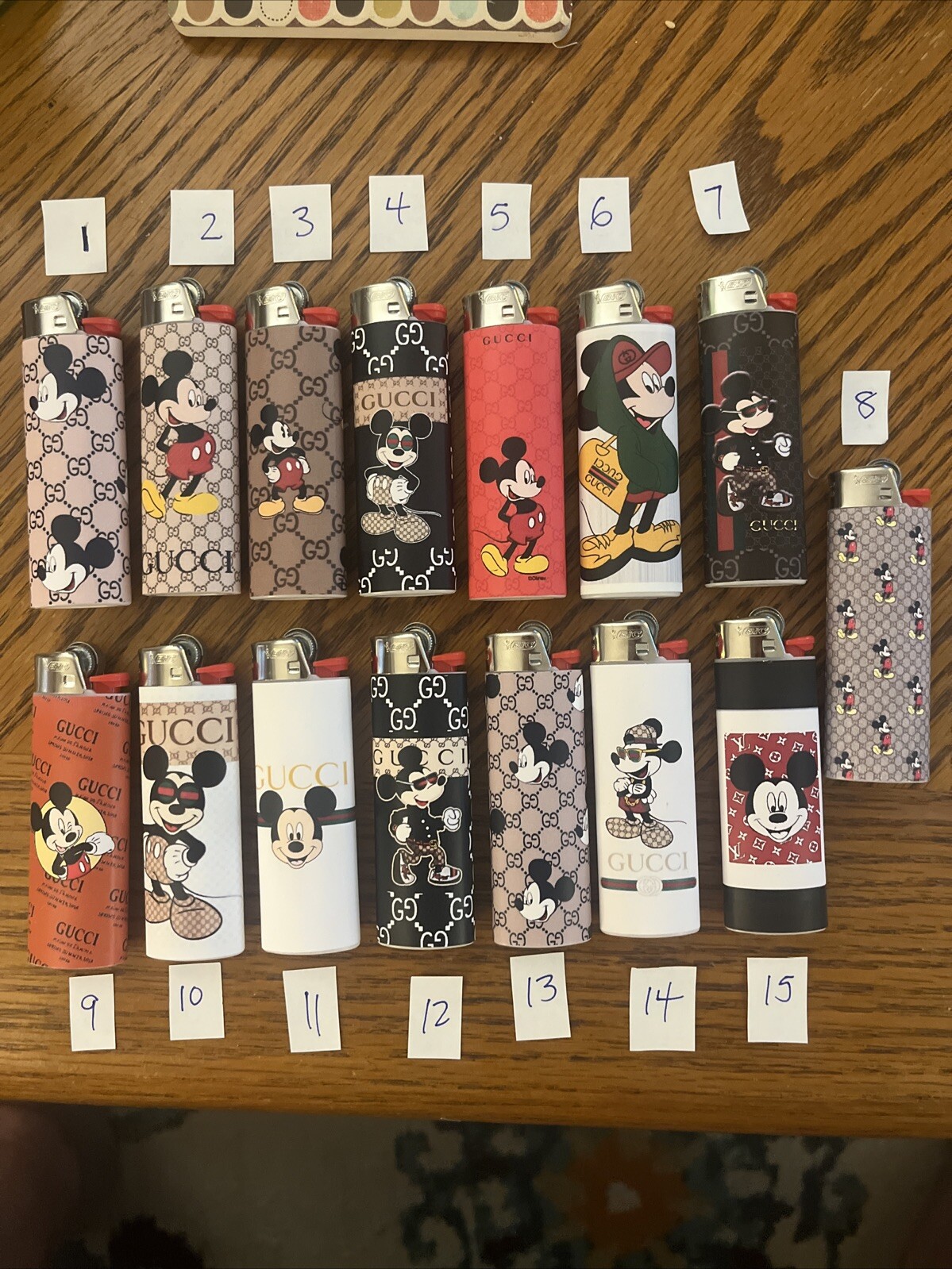 New 3 Custom Bic Lighters  Gucci Mickey Mouse Disney Lighter Collect Designer .