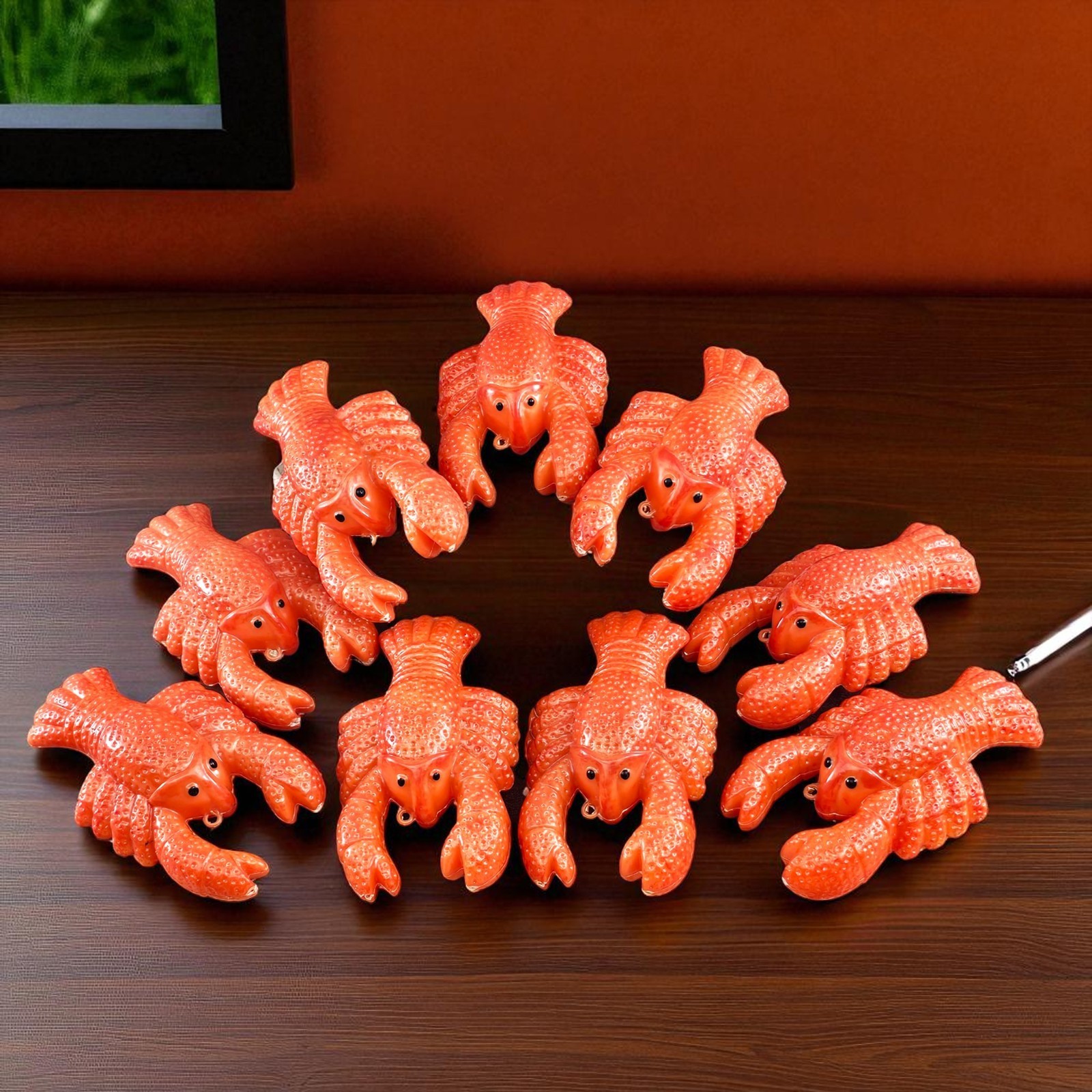 VTG Lobster Blow Mold String Light Replacement Covers RV Camper Tiki Patio 9 Pcs