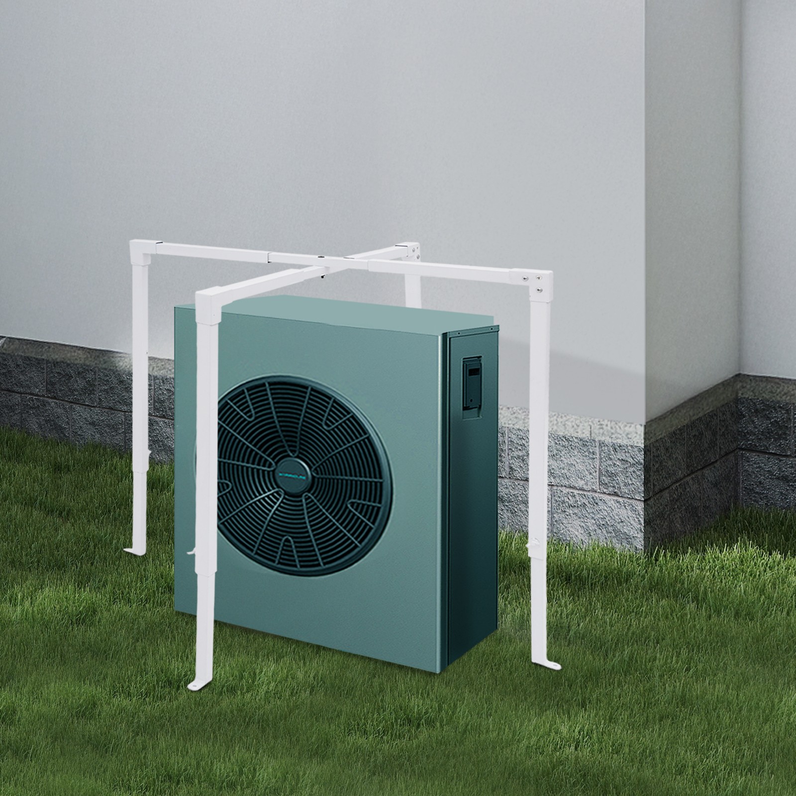 AC Security Cage Air Conditioner Cage Adjustable Air Conditioner Cage White